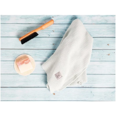 Handtuch Bio-Baumwolle Perl-Strick-Qualität mint cream Maße 50 x 70 cm
