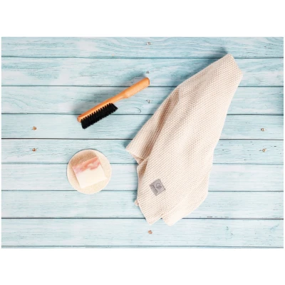 Handtuch Bio-Baumwolle Perl-Strick-Qualität natural-melange Maße 50 x 70 cm