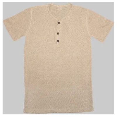 Hanfwelten T-Shirt mit Steinnussknöpfen pure Hanfjersey