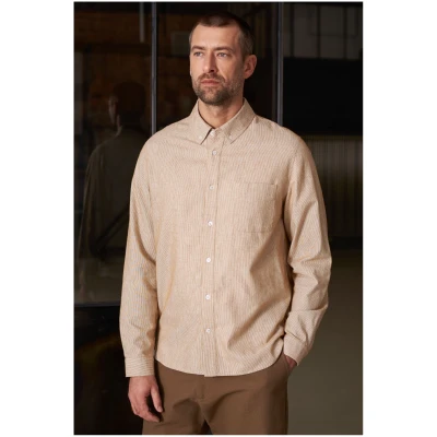 Hemd Ken Eco Brushed Striped Beige