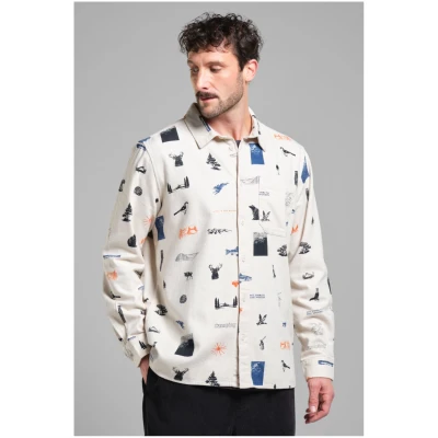 Hemd Rute Flannel In The Woods Off White