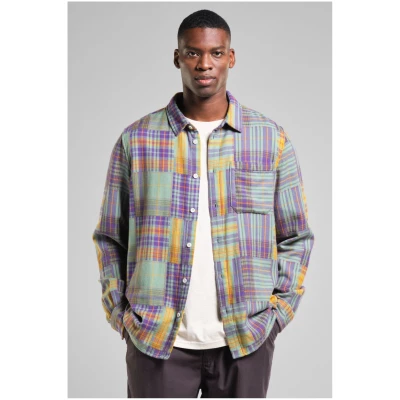 Hemd Rute Flannel Patchwork Grün