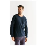 Herren Langarmshirt 100% Bio-Baumwolle Waffelstrick Pyjama 2208" Leela Cotton"