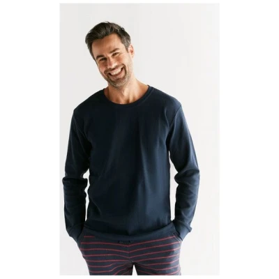 Herren Langarmshirt 100% Bio-Baumwolle Waffelstrick Pyjama 2208" Leela Cotton"
