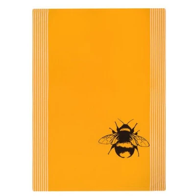 Hirschkind Bio & Fair-Trade-Geschirrtuch "Erdhummel" gelb