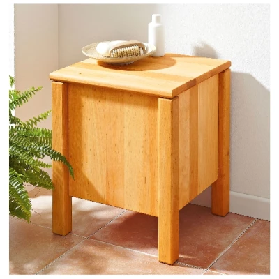 Hocker & Wäschesammler aus Erlenholz H 42 x B 35 x T 35 cm