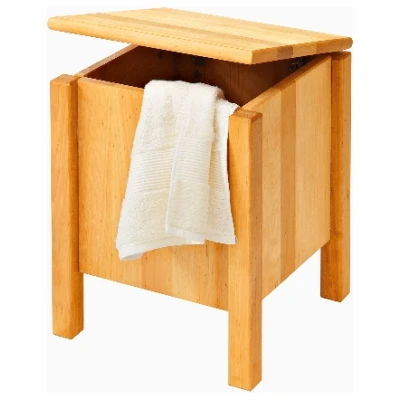 Hocker & Wäschesammler aus Erlenholz H 42 x B 35 x T 35 cm