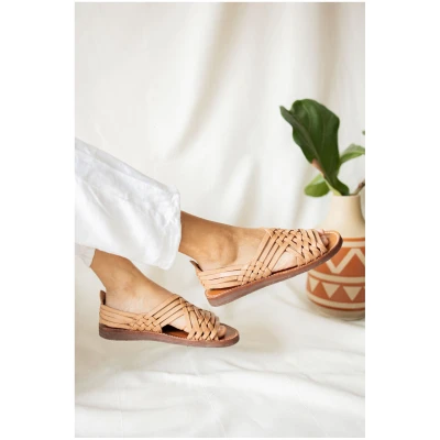 Huarache Sandals Women - Luisa Beige