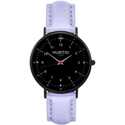 Hurtig Lane Damen vegan Moderna Uhr Ganz Schwarz & Lila
