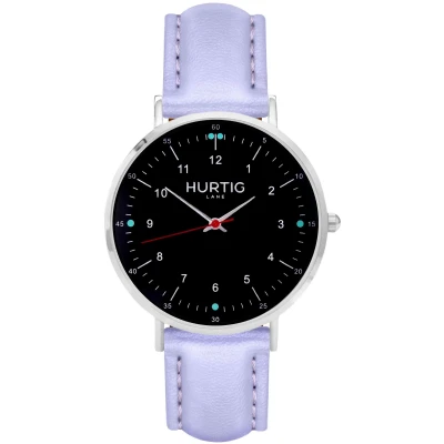 Hurtig Lane Damen vegan Moderna Uhr Silber, Schwarz & Lila