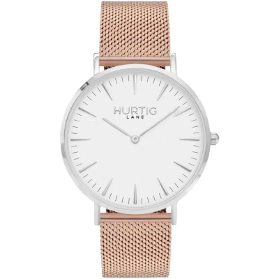 Hurtig Lane Damen vegan Uhr Lorelai Silber Weiß & Roségold Damen