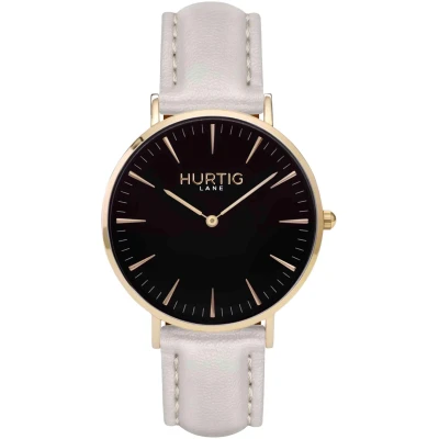 Hurtig Lane Herren vegan Mykonos Uhr Gold, Schwarz & Cloud