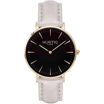 Hurtig Lane Herren vegan Mykonos Uhr Gold, Schwarz & Cloud