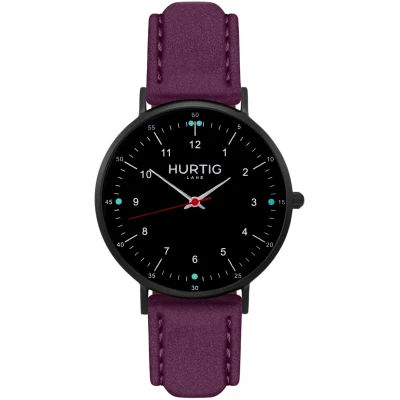 Hurtig Lane Herren vegan Uhr Moderno Black & Berry