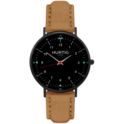 Hurtig Lane Herren vegan Uhr Moderno Black & Camel