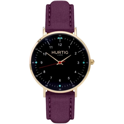Hurtig Lane Herren vegan Uhr Moderno Gold Black & Berry