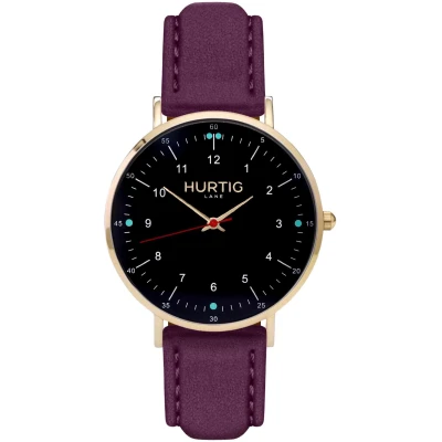 Hurtig Lane Herren vegan Uhr Moderno Gold Black & Berry
