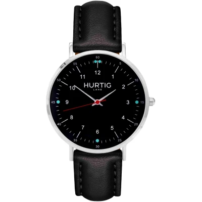 Hurtig Lane Herren vegan Uhr Moderno Silber & Schwarz