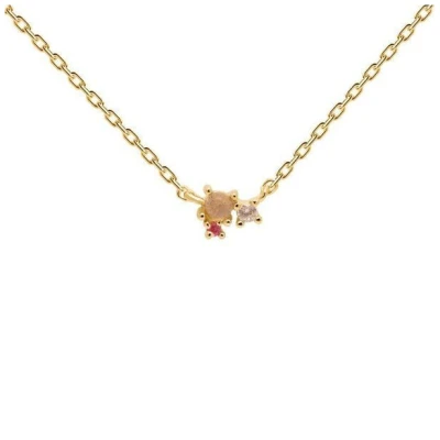 Hurtig Lane Rainbow Gold Necklace Rosa - Kette