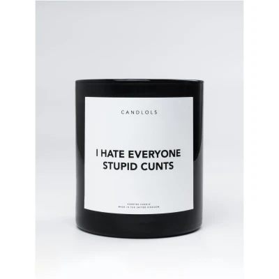 I Hate Everyone Stupid Cunts - Quote Candle