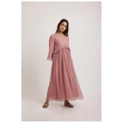 ÏMAIMA Elya Chiffon Maxikleid aus Bio-Baumwolle mit Rüschen