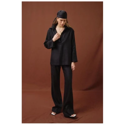 IVA RYCH Hose mit geradem Bein aus Leinen/Deadstock