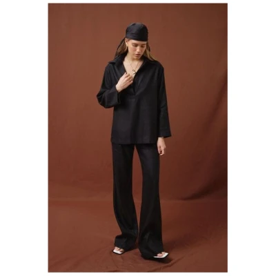 IVA RYCH Hose mit geradem Bein aus Leinen/Deadstock