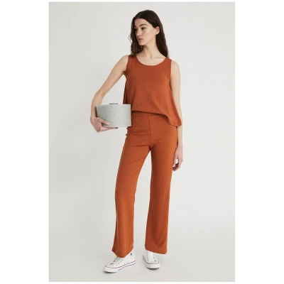 Infinitdenim Damen vegan Top Knit Circular Terracotta