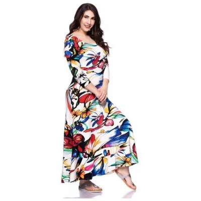 Ingoria CAMILLA Maxikleid mit 3/4 Arm (Mit Print)