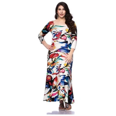 Ingoria CAMILLA Maxikleid mit 3/4 Arm (Mit Print)