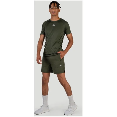 Iron Roots Herren vegan Sport Performance Shorts Eukalyptus Tannengrün