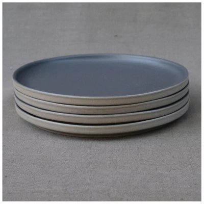 Izanami Tableware Handgemachter Großer Teller 4-6-8 Set (⌀ 25,5 cm) aus Steinzeug - Lietzensee