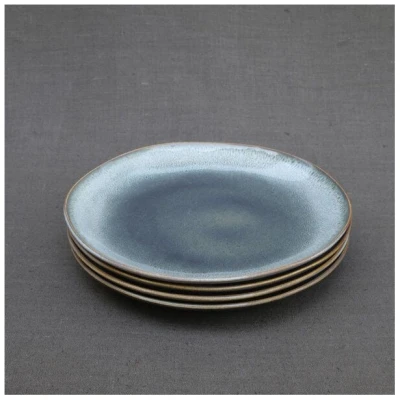 Izanami Tableware Handgemachter Kleiner Teller 4er set (⌀ 22 cm) aus Steinzeug - Krumme Lanke