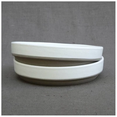 Izanami Tableware Handgemachter Pasta Teller 4er Set (⌀ 18,5 cm) aus Steinzeug - Lietzensee
