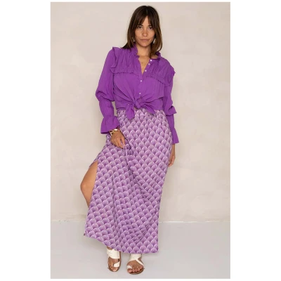 J LABEL Damen vegan Maxirock Gurdeep Lila