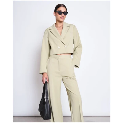JAN 'N JUNE Damen vegan Cropped Blazer Tulia Pistazie