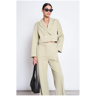 JAN 'N JUNE Damen vegan Cropped Blazer Tulia Pistazie