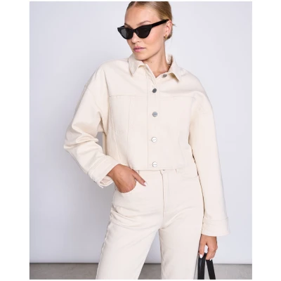 JAN 'N JUNE Damen vegan Denim Jacket Aria Ecru