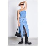 JAN 'N JUNE Damen vegan Denim Rock Luce Hellblau