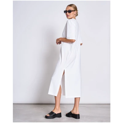 JAN 'N JUNE Damen vegan Hemd Kleid Crovie Weiß Gots