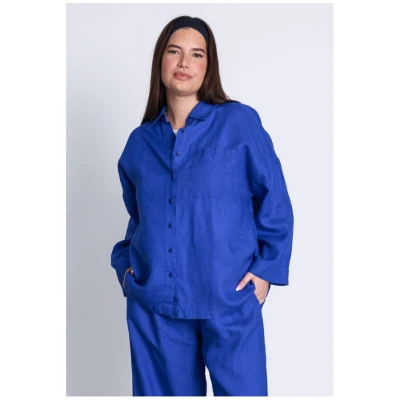 JAN 'N JUNE Damen vegan Hemd Mons Blau