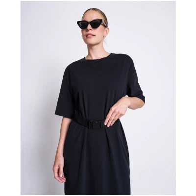 JAN 'N JUNE Damen vegan Hemdkleid Crovie Schwarz