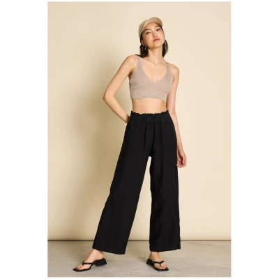 JAN 'N JUNE Damen vegan Hose Beveren Schwarz