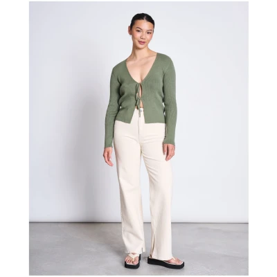 JAN 'N JUNE Damen vegan Krawatten-Cardigan Tangy Sea Spray