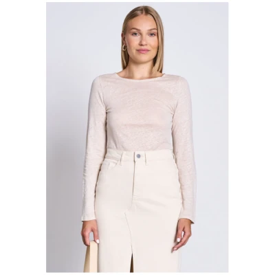 JAN 'N JUNE Damen vegan Langarmshirt Keiss Elfenbein