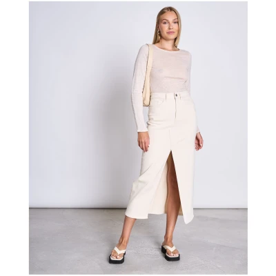 JAN 'N JUNE Damen vegan Langarmshirt Keiss Elfenbein