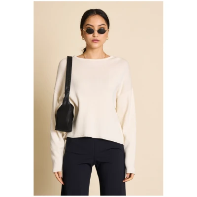 JAN 'N JUNE Damen vegan Leichter Strickpullover Williamsburg Offwhite