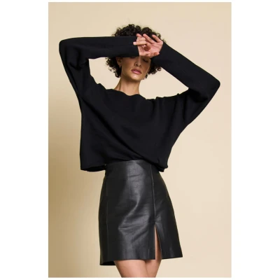 JAN 'N JUNE Damen vegan Leichter Strickpullover Williamsburg Schwarz