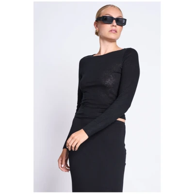 JAN 'N JUNE Damen vegan Longsleeve Keiss Schwarz