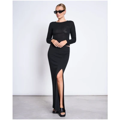 JAN 'N JUNE Damen vegan Longsleeve Keiss Schwarz